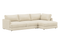 Valencia Serena Leather Three Seats with Right Chaise Sectional Sofa, Beige