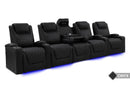 Valencia Oslo Luxury Console Home Theater Seating Console Row of 3 Dropdown Center, Onyx