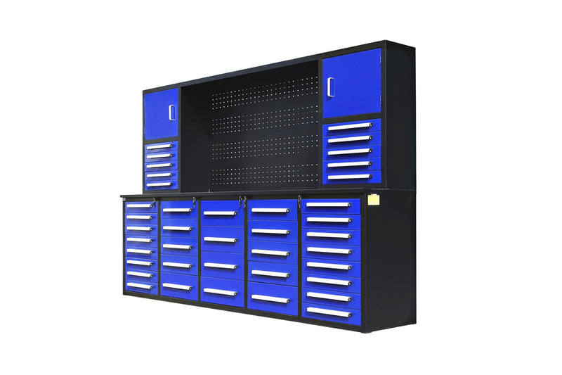 10ft Workbench Cabinet(40 Drawers,1 Pegboard & 2 Cabinets)