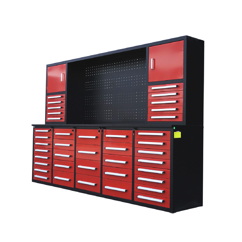 10ft Workbench Cabinet(40 Drawers,1 Pegboard & 2 Cabinets)