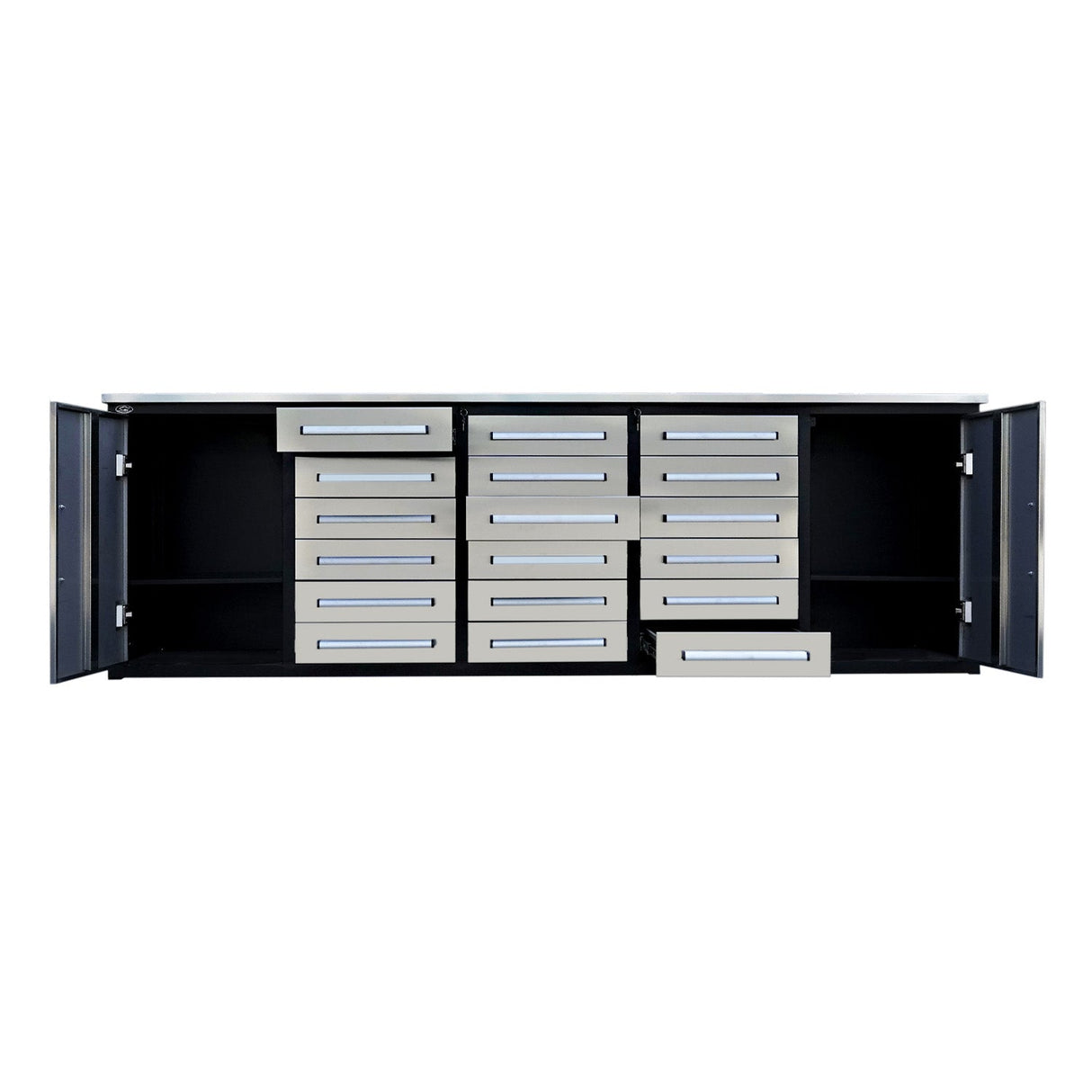 10ft Garage Storage Cabinet with 18 Drawers & 2 Cabinets