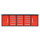 10ft Workbench Storage Cabinet with 15 Drawers & 2 Cabinets