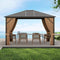 [10X12FT] Premium Outdoor Hardtop Patio Gazebo W/ Galvanized Steel Top & Aluminum Frame (SAK74065)