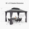 [10x13FT] Large Premium Outdoor Hardtop Aluminum Gazebo With Galvanized Steel Double Roof (SAK74826)