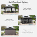 [10x13FT] Large Premium Outdoor Hardtop Aluminum Gazebo With Galvanized Steel Double Roof (SAK74826)