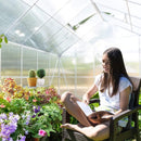 [10x16FT] Extra Large Heavy Duty Backyard Polycarbonate Aluminum Greenhouse With Sliding Doors And Vents (SAK97526)