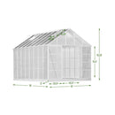 [10x16FT] Extra Large Heavy Duty Backyard Polycarbonate Aluminum Greenhouse With Sliding Doors And Vents (SAK97526)