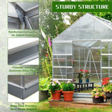 [10X16FT] Extra Large Heavy-Duty Backyard Polycarbonate Aluminum Greenhouse With Sliding Doors And Vents (SAK97526)