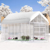 [10X16FT] Extra Large Heavy-Duty Backyard Polycarbonate Aluminum Greenhouse With Sliding Doors And Vents (SAK97526)