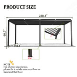 [10X19FT] Alora Modern Durable All-Weather Outdoor Pergola With Aluminum Frame And Steel Louvers (SAK32691)