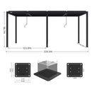 [10x19FT] Premium Full Aluminum Patio Outdoor Louvered Pergola With Adjustable Hardtop Roof (SAK86352)