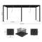 [10x19FT] Premium Full Aluminum Patio Outdoor Louvered Pergola With Adjustable Hardtop Roof (SAK86352)