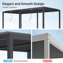 [10x19FT] Premium Full Aluminum Patio Outdoor Louvered Pergola With Adjustable Hardtop Roof (SAK86352)