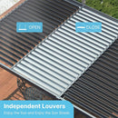 [10x19FT] Premium Full Aluminum Patio Outdoor Louvered Pergola With Adjustable Hardtop Roof (SAK86352)