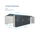 [10X20FT] Heavy-Duty Multipurpose Outdoor All-Weather Utility Garage Storage Shed With Air Vents (SAK74834)