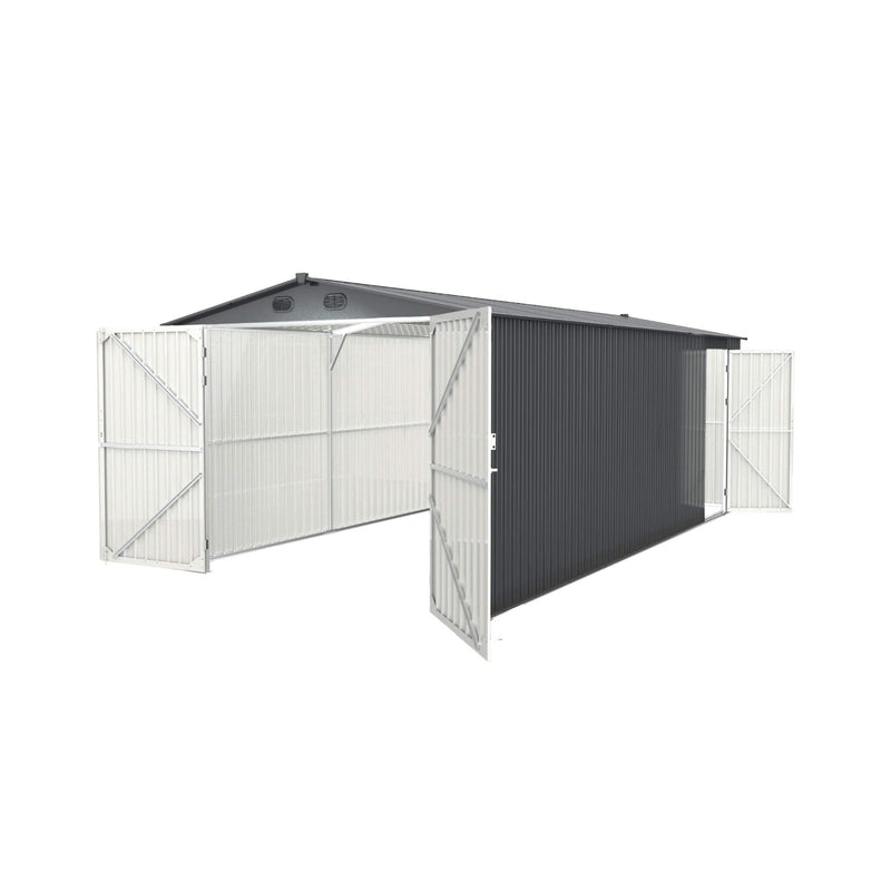[10X20FT] Heavy-Duty Multipurpose Outdoor All-Weather Utility Garage Storage Shed With Air Vents (SAK74834)