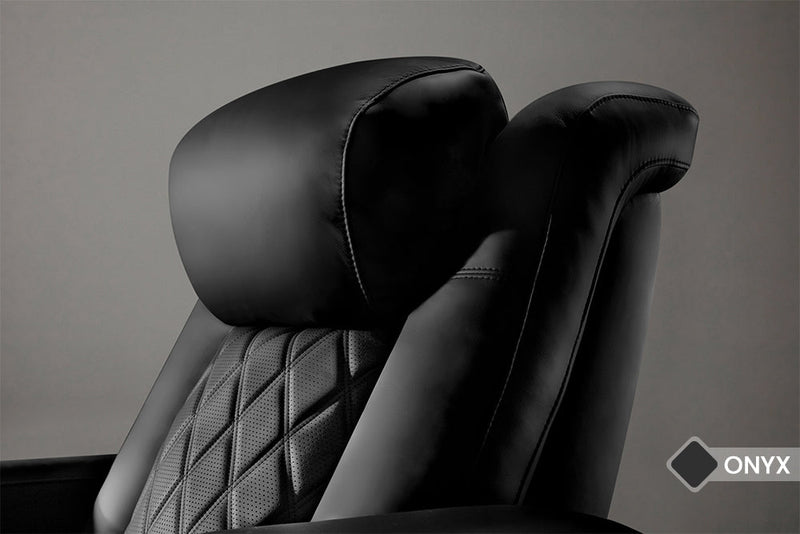 Valencia 2025 New Tuscany Slim Ultimate Luxury Leather Home Theater Seating Row of 2, Onyx