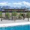 [11X20FT] Premium Outdoor Retractable Aluminum Pergola Gazebo With Weather-Resistant Canopy (SAK54612)