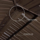 [12x20FT] Heavy Duty Outdoor Backyard Hardtop Gazebo With Netting And Curtains (SAK18352)