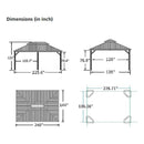[12x20FT] Heavy Duty Outdoor Backyard Hardtop Gazebo With Netting And Curtains (SAK18352)