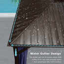 [12x20FT] Heavy Duty Outdoor Backyard Hardtop Gazebo With Netting And Curtains (SAK18352)