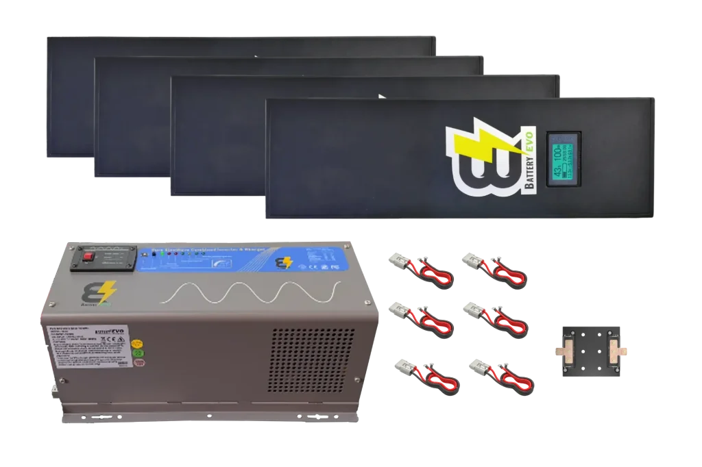 RAZORBACK 12V 12kWh Lithium Battery 4x Kit with 3000W Inverter