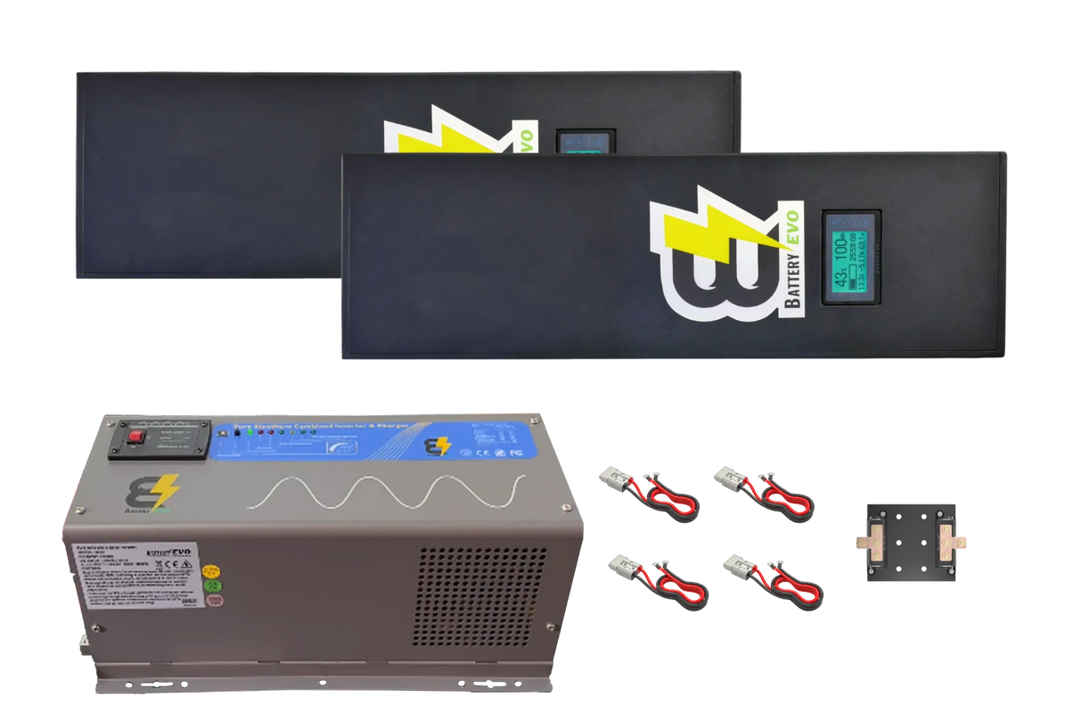 RAZORBACK 12V 6kWh Lithium Battery 2x Kit with 3000W Inverter