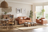 Valencia Artisan Top Grain Leather Loveseat Sofa, Cognac