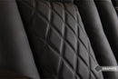 Valencia Tuscany Luxury Console Leather Home Theater Seating Row of 3 Dropdown Center, Onyx