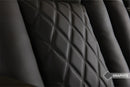 Valencia Tuscany Luxury Console Leather Home Theater Seating Row of 3 Dropdown Center, Graphite