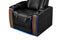 Valencia 2025 New Tuscany Executive Heat & Massage Leather Home Theater Seating Row of 2, Midnight Black