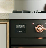 ILVE Nostalgie II 48-Inch Freestanding Natural Gas Dual Fuel Range in Emerald Green with Brass Trim (UP48FNMPEGG)
