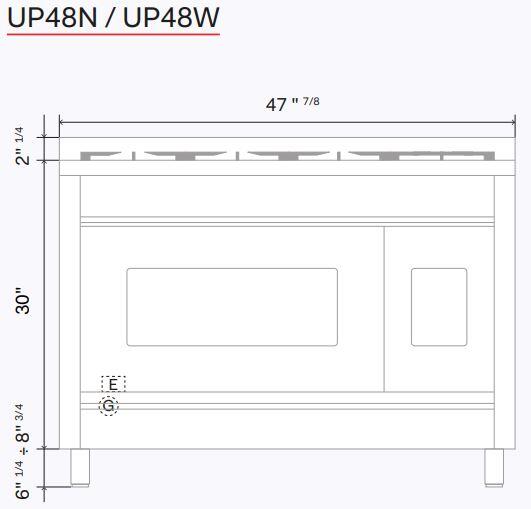 ILVE Nostalgie II 48-Inch Dual Fuel Freestanding Range in White with Copper Trim (UP48FNMPWHPLP)