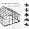 [12x13.5FT] Premium Extra Large Outdoor Aluminum Poylcarbonate Greenhouse With Quick Connect Fitting (SAK63725)