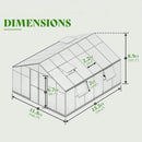[12x13.5FT] Premium Extra Large Outdoor Aluminum Poylcarbonate Greenhouse With Quick Connect Fitting (SAK63725)
