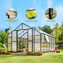 [12x13.5FT] Premium Extra Large Outdoor Aluminum Poylcarbonate Greenhouse With Quick Connect Fitting (SAK63725)
