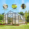 [12x13.5FT] Premium Extra Large Outdoor Aluminum Poylcarbonate Greenhouse With Quick Connect Fitting (SAK63725)