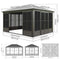 [12X14FT] Premium All-Weather Outdoor Aluminum Sunroom With Galvanized Steel Hardtop Sloping Roof, Lockable Doors, And Moveable PC Screens (SAK76831)