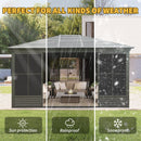 [12X14FT] Premium All-Weather Outdoor Aluminum Sunroom With Galvanized Steel Hardtop Sloping Roof, Lockable Doors, And Moveable PC Screens (SAK76831)