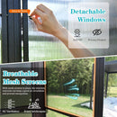 [12x16FT] Extra Large All-Season Outdoor Wall-Mounted Sunroom Solarium With Detachable Polycarbonate Windows And Lockable Sliding Doors (SAK97835)