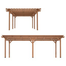 [12x16FT] Extra Large Outdoor Wooden Waterproof Grape Gazebo, Brown (SAK76476)