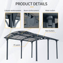 [12X16FT] Large Outdoor Aluminum Arch Carport With Polycarbonate Panels (SAK65820)