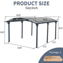 [12X16FT] Large Outdoor Aluminum Arch Carport With Polycarbonate Panels (SAK65820)