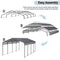[12X20FT] Heavy Duty Metal Carport With Galvanized Steel Roof For Car, Boats And Trucks, Gray (SAK95562)