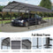 [12X20FT] Heavy Duty Metal Carport With Galvanized Steel Roof For Car, Boats And Trucks, Gray (SAK95562)