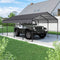 [12X20FT] Heavy Duty Metal Carport With Galvanized Steel Roof For Car, Boats And Trucks, Gray (SAK95562)