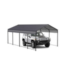 [12X20FT] Heavy Duty Metal Carport With Galvanized Steel Roof For Car, Boats And Trucks, Gray (SAK95562)
