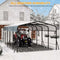 [12X24FT] Large Heavy Duty Outdoor Metal Carport Kit With Galvanized Steel Roof (SAK53849)