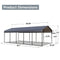 [12x25FT] Heavy Duty Extra Large Multi Vehicle Carport Kit With Galvanized Steel Roof (SAK37514)