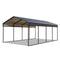 [12x25FT] Heavy Duty Extra Large Multi Vehicle Carport Kit With Galvanized Steel Roof (SAK37514)